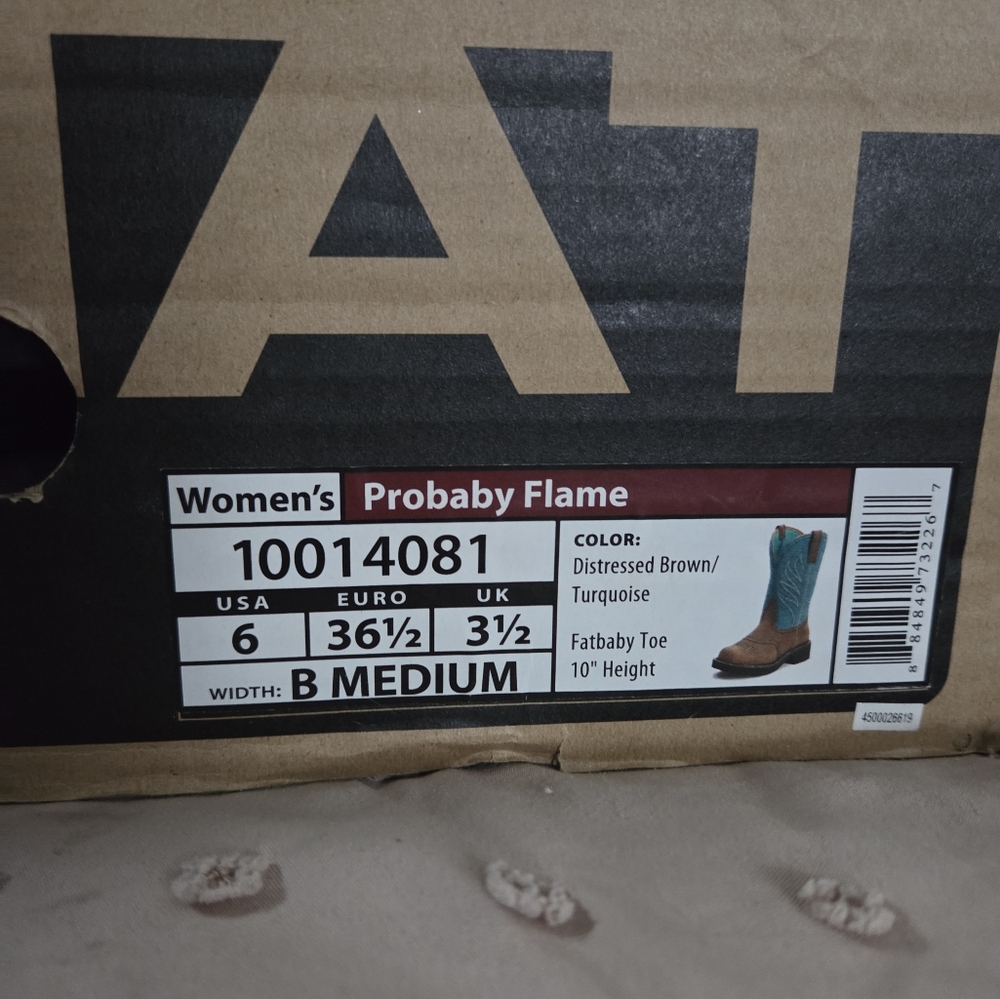 Ariat Women's Distressed Brown and Turquoise Boots
